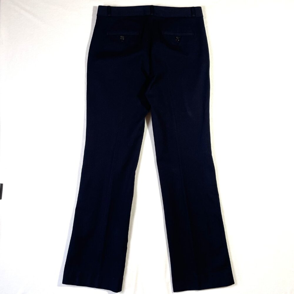 Banana Republic Logan Trousers Navy Blue Cotton Blend Stretch Size 10 L - Picture 2 of 16
